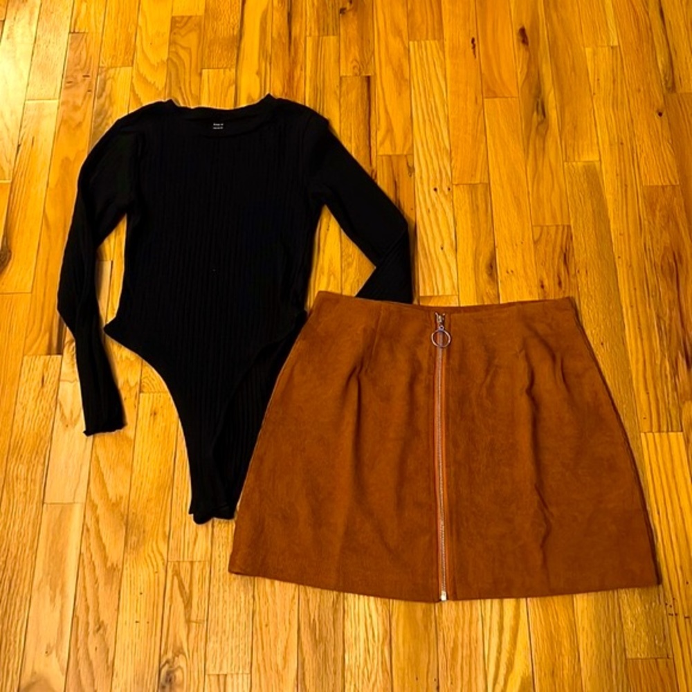 Rust Skirt and bodysuit outfit bundle size 4-6